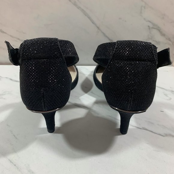 NIB ANNE KLEIN Black Sparkly Pointed Toe Shoes - Picture 4 of 6